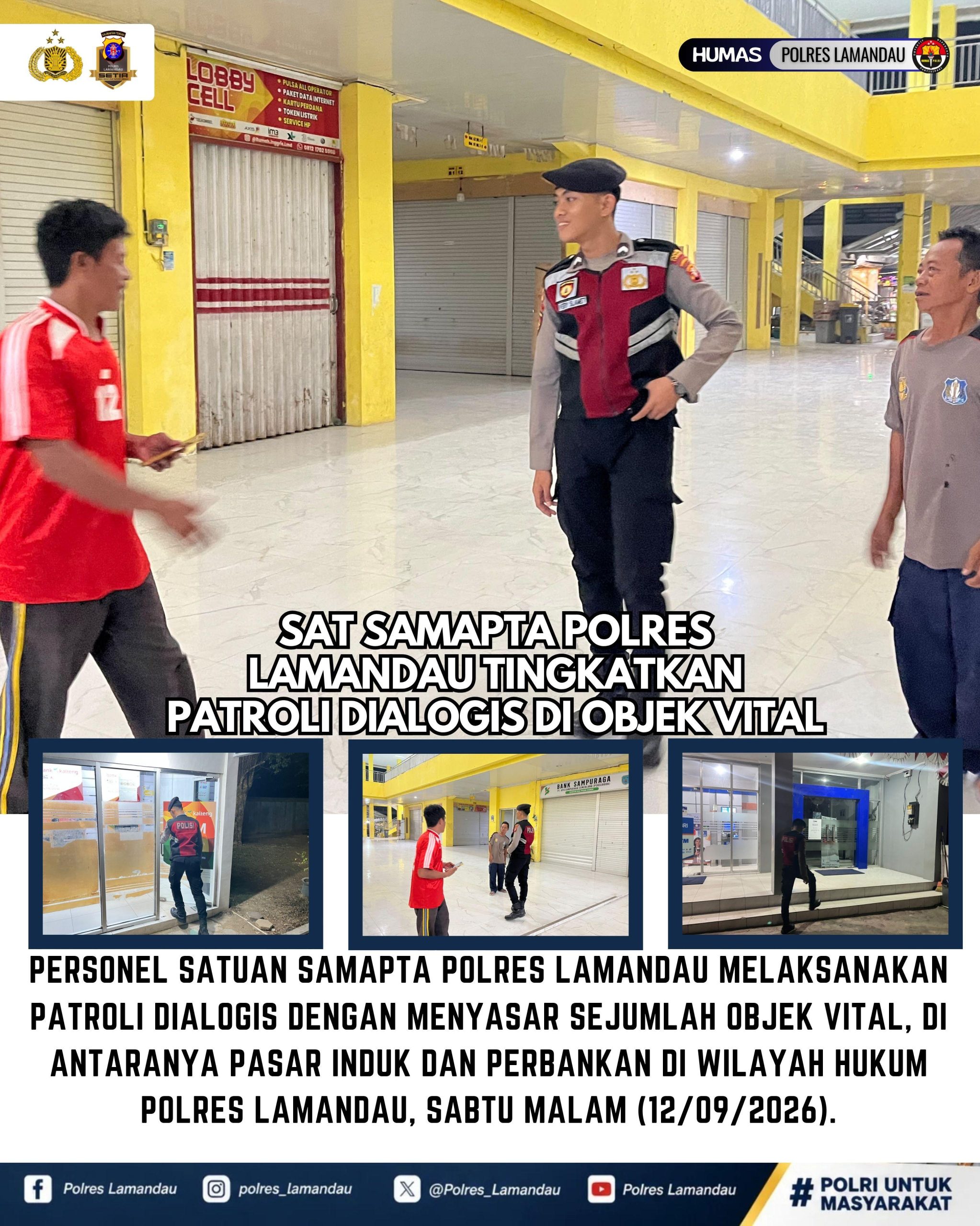 Sat Samapta Polres Lamandau Tingkatkan Patroli Dialogis di Objek Vital