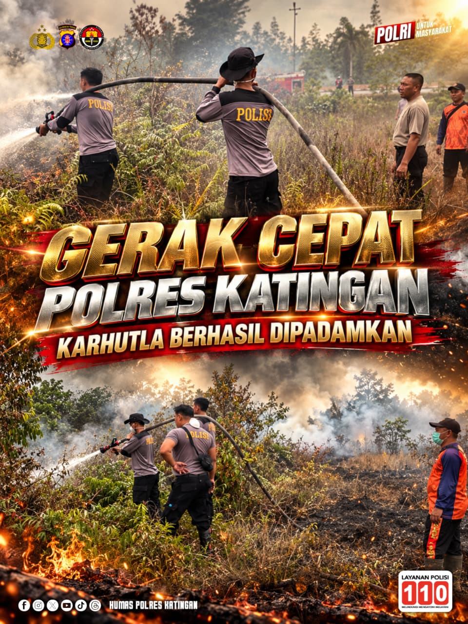 Gerak Cepat Polres Katingan, Karhutla Berhasil Dipadamkan