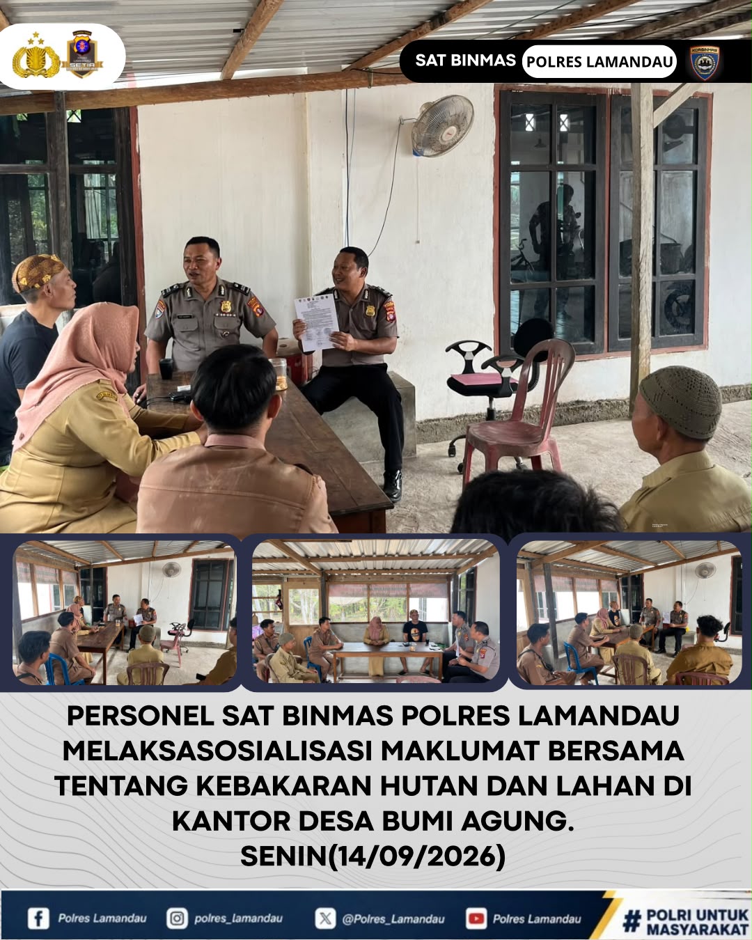 Satbinmas Polres Lamandau Sosialisasikan Maklumat Bersama tentang Pencegahan Karhutla