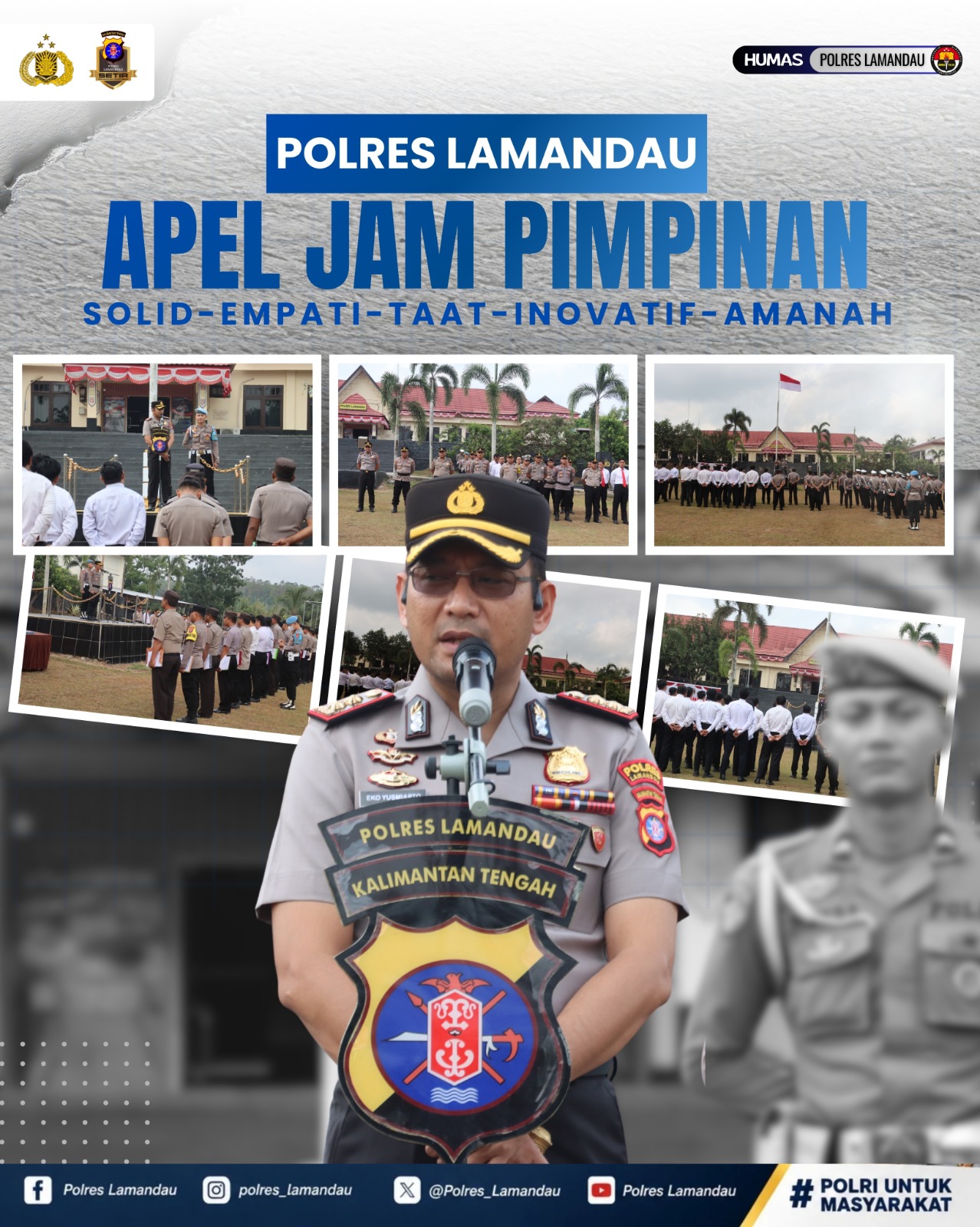 Apel Jam Pimpinan, Polres Lamandau Perkuat Disiplin dan Kesiapsiagaan Personel