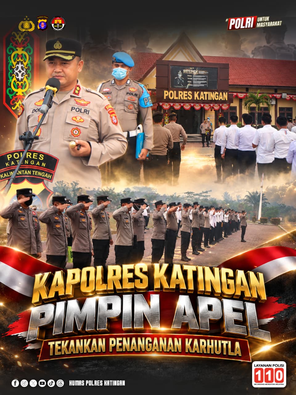 Kapolres Katingan Pimpin Apel, Tekankan Penanganan Karhutla