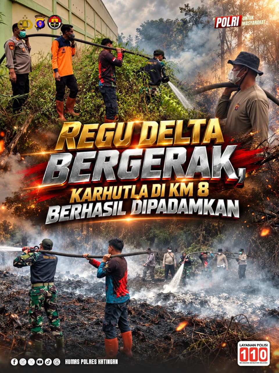 Regu Delta Bergerak, Karhutla di Km 8 Berhasil Dipadamkan