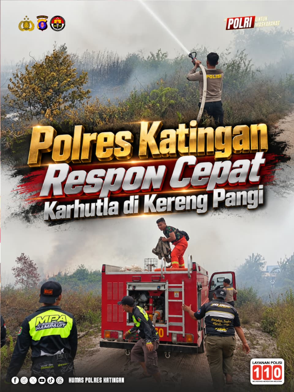 Polres Katingan Respon Cepat Karhutla di Kereng Pangi