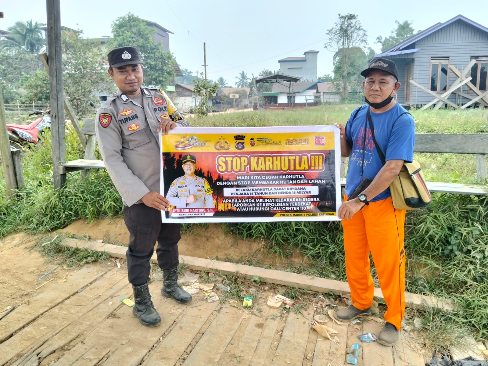 POLSEK MARIKIT IMBAU WARGA CEGAH KEBAKARAN HUTAN DAN LAHAN