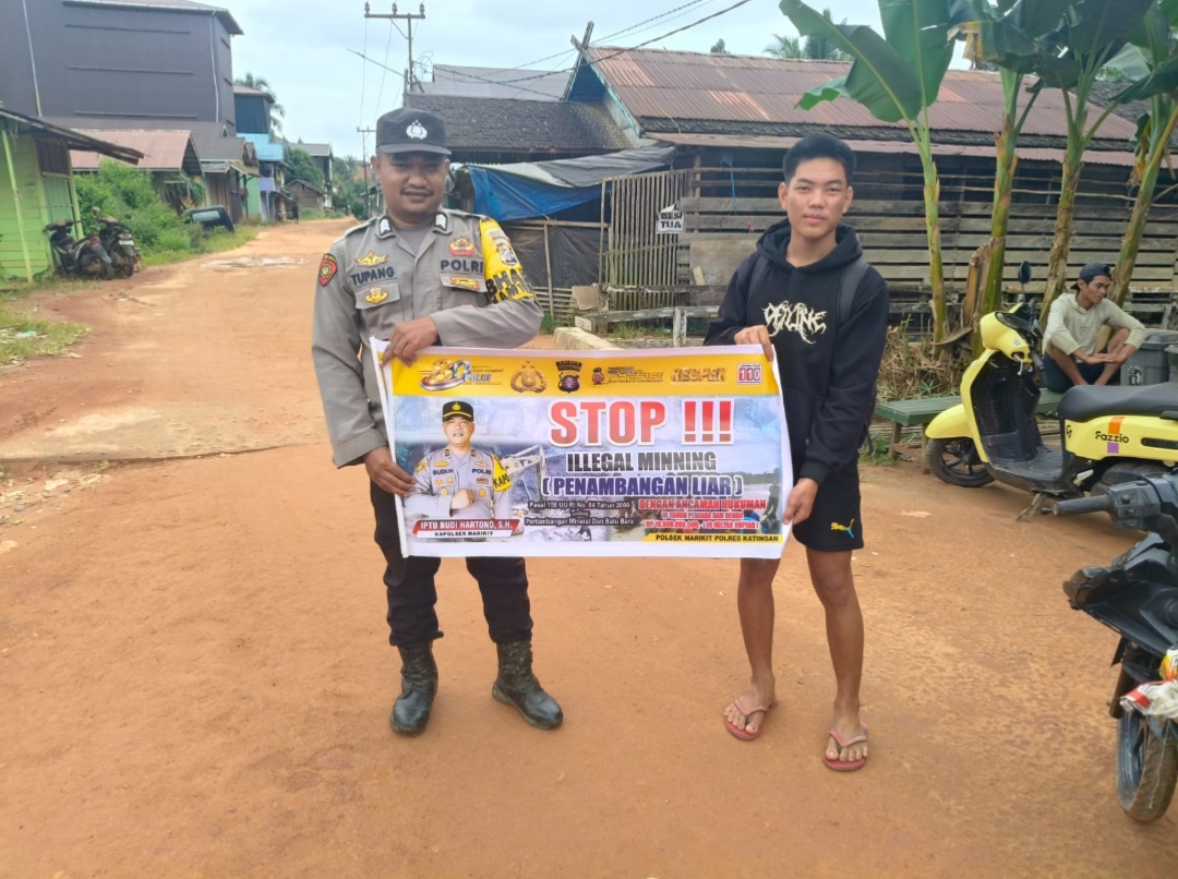 POLSEK MARIKIT EDUKASI WARGA TENTANG DAMPAK DAN SANKSI HUKUM TAMBANG ILEGAL