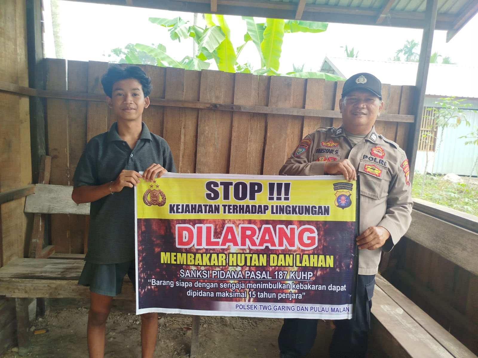 Polsek Tewang Sangalang Garing dan Pulau Malan Imbau Warga Tidak Membuka Lahan Dengan Membakar
