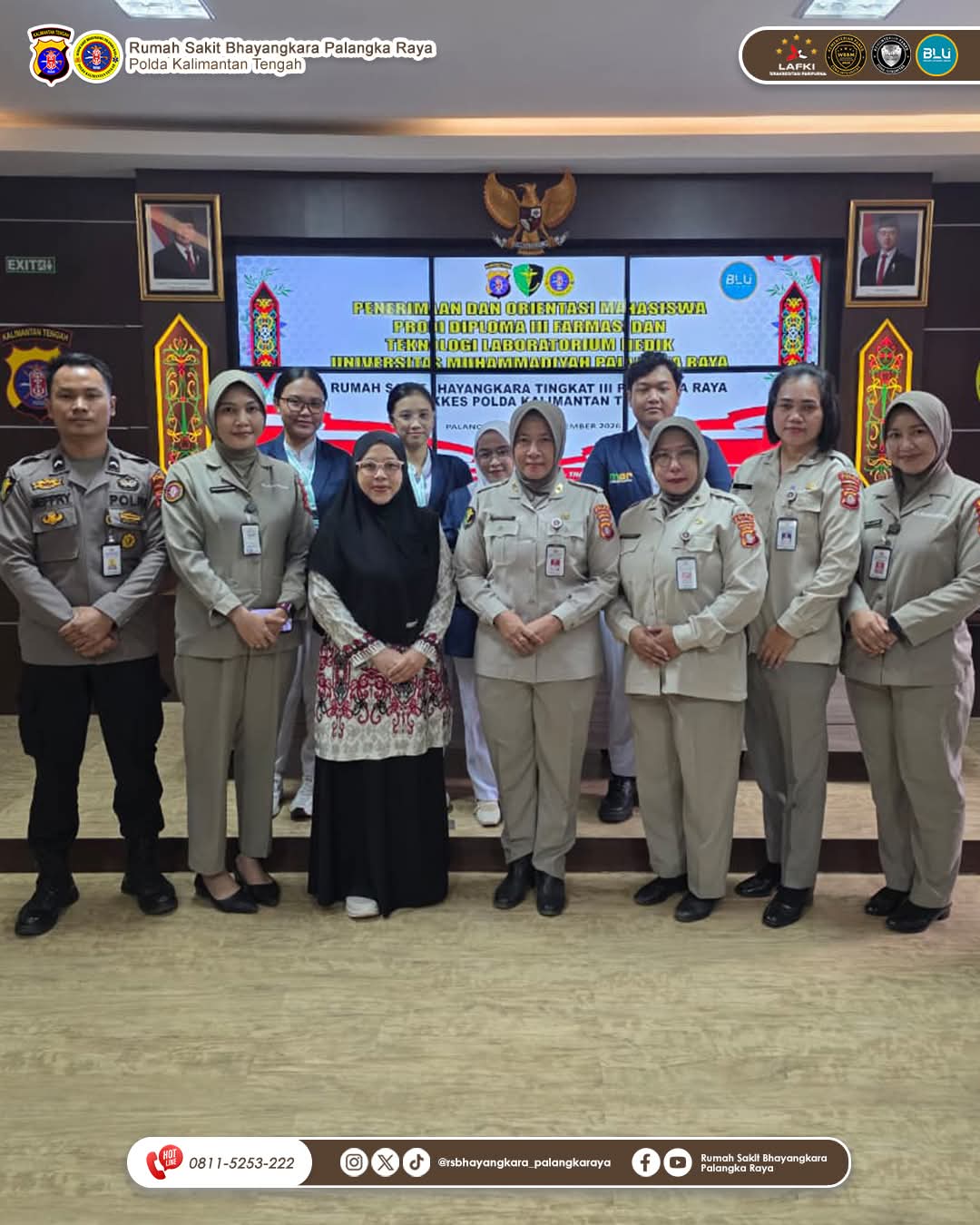 Dukung Pengembangan Kompetensi Mahasiswa, Rumkit Bhayangkara Terima 16 Mahasiswa Praktik D3 Farmasi dan TLM
