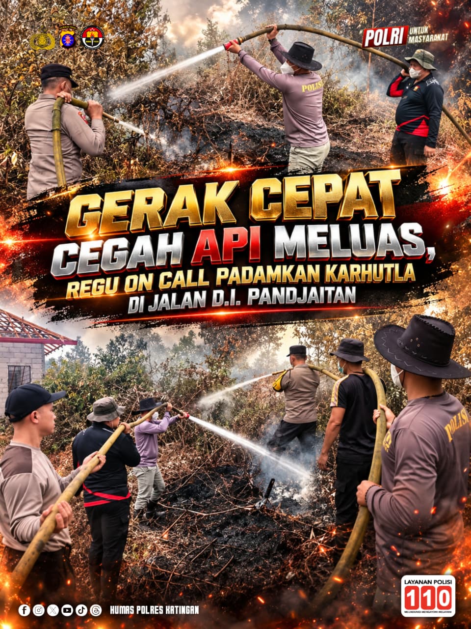 Gerak Cepat Cegah Api Meluas, Regu On Call Padamkan Karhutla di Jalan D.I. Pandjaitan