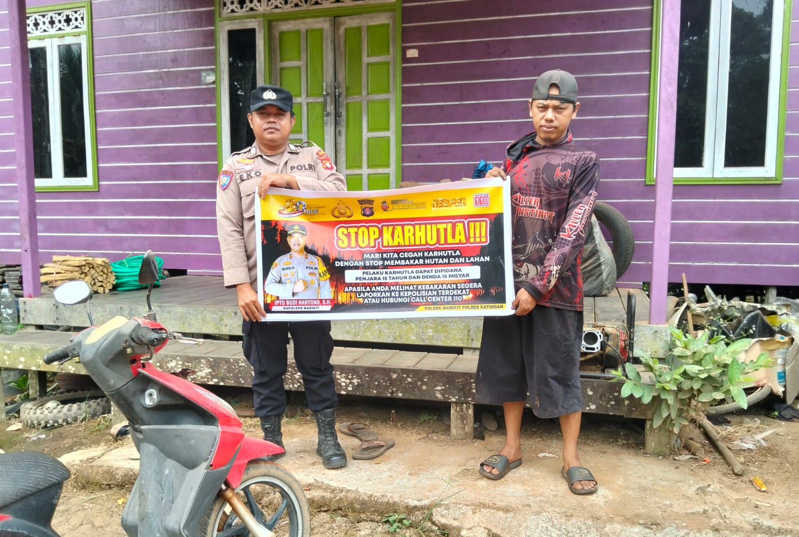 Tolak Bencana Asap, Polsek Marikit Sosialisasikan Larangan Karhutla Di Desa Tumbang Hiran