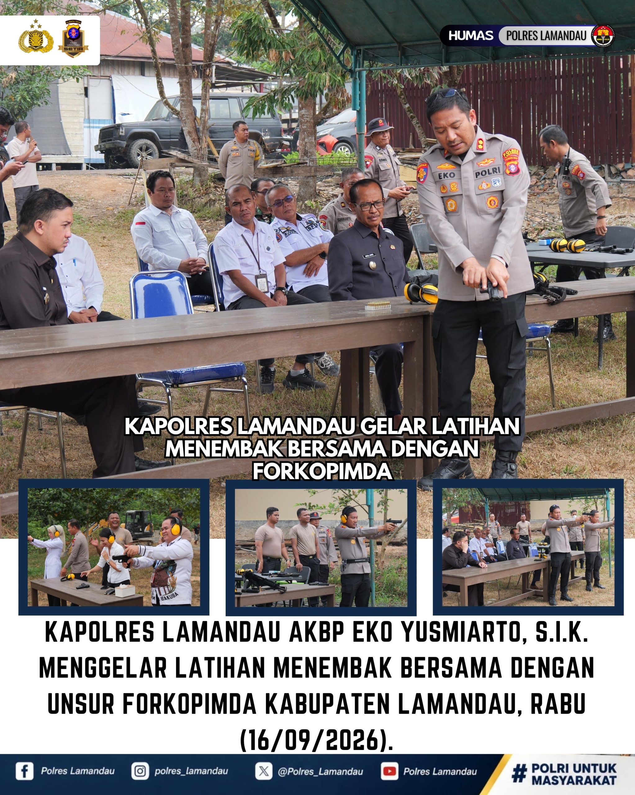 Kapolres Lamandau Gelar Latihan Menembak Bersama Forkopimda