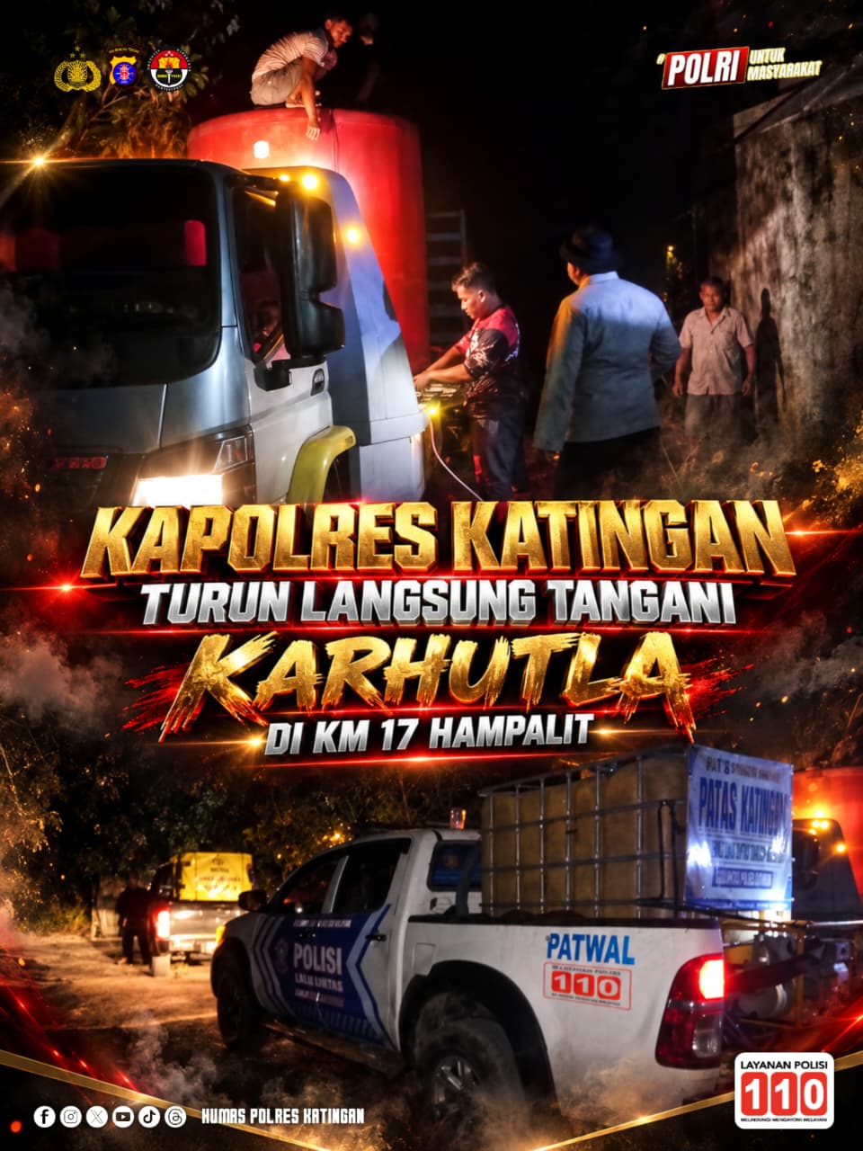 Kapolres Katingan Turun Langsung Tangani Karhutla di Km 17 Hampalit