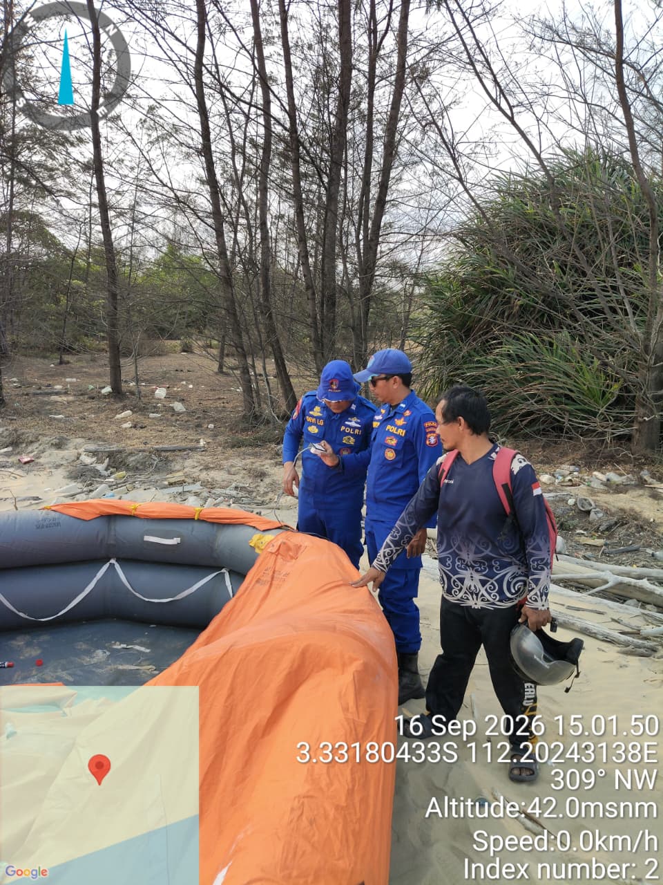 Dramatis, Ditpolairud Polda Kalteng Temukan 5 Liferaft Diduga Milik KM Virgo Transport 8 di Perairan Seruyan