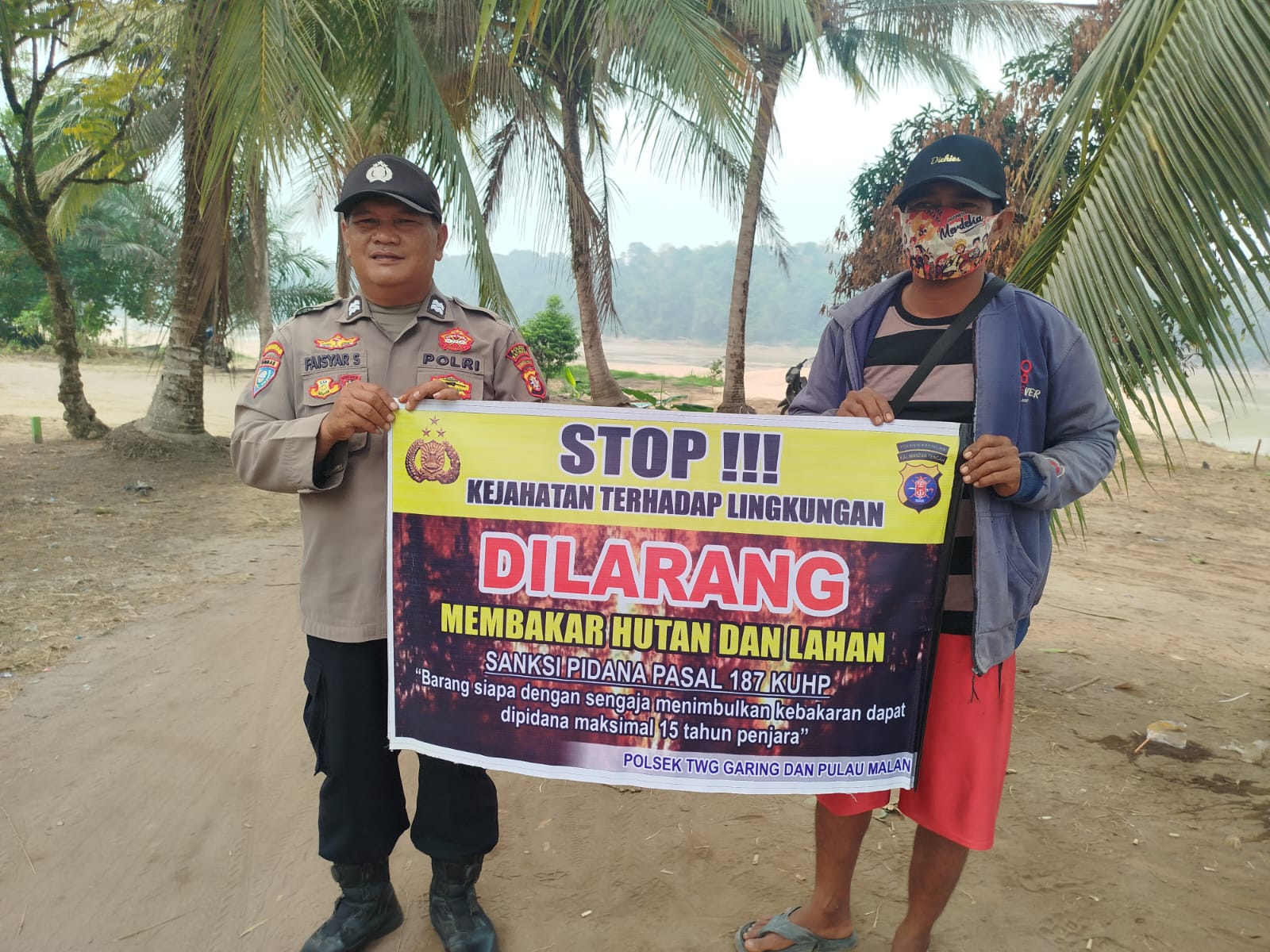 Polsek Tewang Sangalang Garing dan Pulau Malan Imbau Warga Tidak Membuka Lahan Dengan Membakar