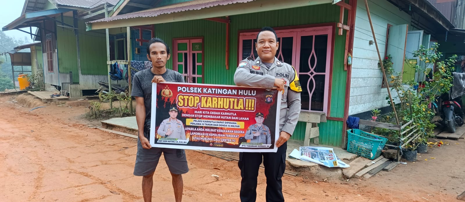 Polsek Katingan Hulu sosialisasi Stop Karhutla.