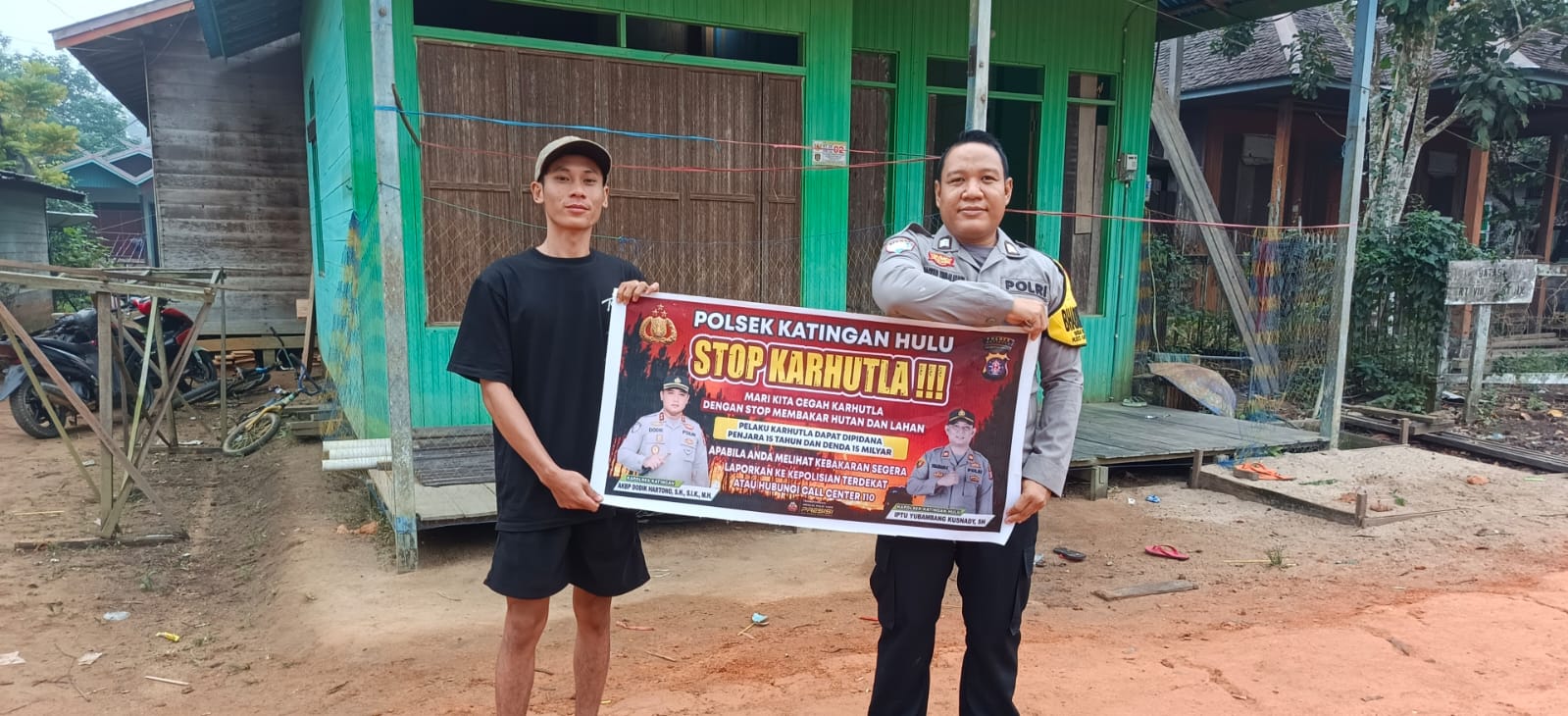 ‎Polsek Katingan Hulu sosialisasi Stop Karhutla.‎